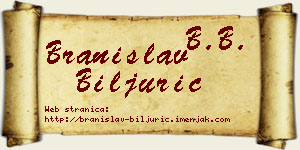 Branislav Biljurić vizit kartica